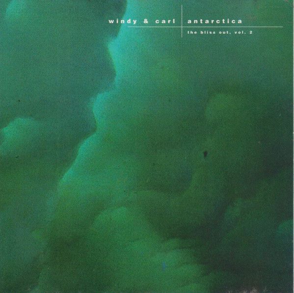 Greenish photography of what appears to be an underwater view of floating ice slabs. This one so abstract that appears to be clouds instead. Overlaid, a subtle typography with the band and the album names