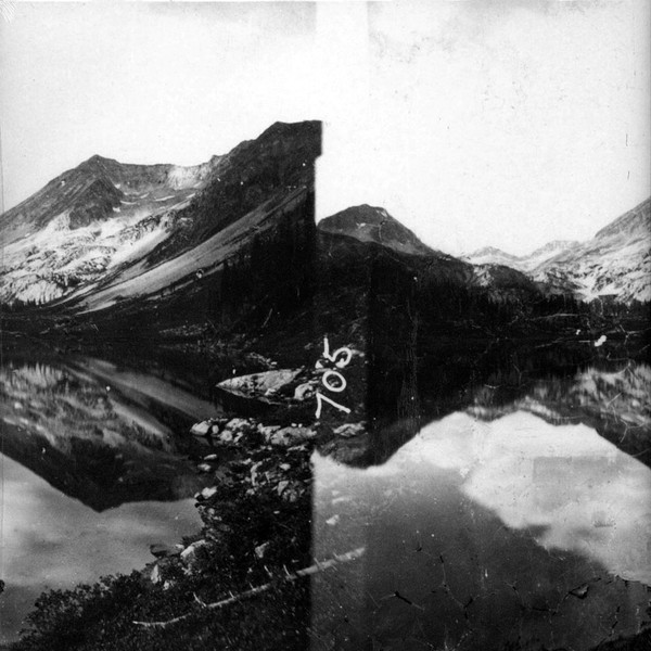 Collage of film photos. They capture views from a mountain and it's rendered in black and white colors.